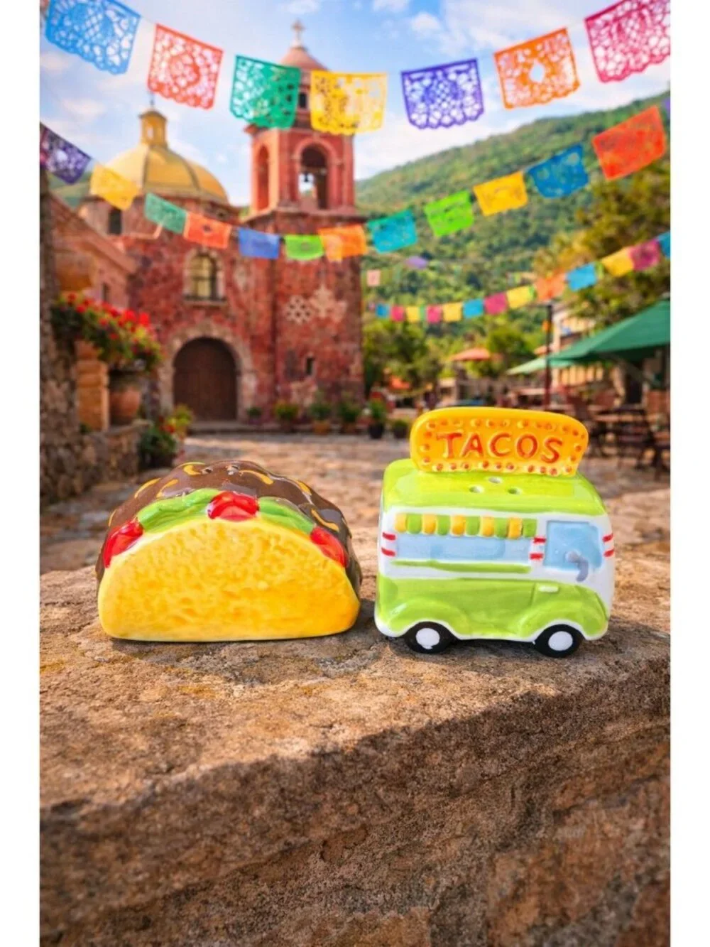 New Cinco De Mayo Taco Truck & Taco Salt & Pepper Shakers BBQ Party Dinning Set